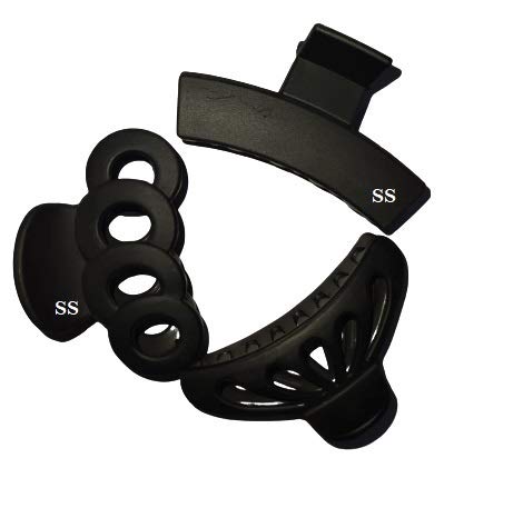 Soham InternationalBlackcolour Hair Clutch/Claws/Clips Combo of 3 Pieces for Girls and Women.(SB_4) (pattern_6)