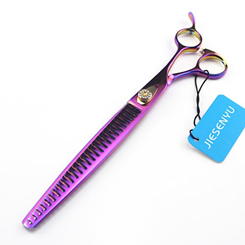 JIESENYU Ciseaux à effiler professionnels en forme d'arête de poisson 440 C 23 cm