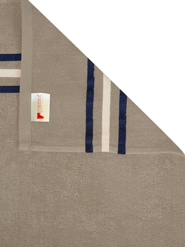 Image of Cortina 480 GSM Ultra Soft, Super Absorbent, Antibacterial Treatment, 100% Cotton Large Bath Towel, 70 cms x 140 cms, (Maroon /Beige, Set of 2)