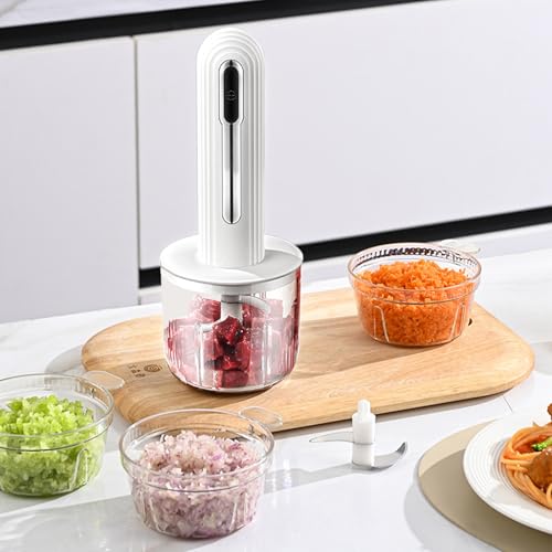 Hachoir à ail électrique multifonction avec lames en acier durable
