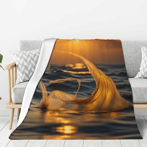 Hingor Manta con estampado de cola de sirena para todas las estaciones, manta de forro polar ultrasuave y cálida para el hogar, cama, sofá, silla, viajes al aire libre, camping (80 x 60 pulgadas)