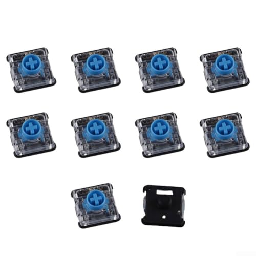 Paquete de 10 interruptores de teclado mecánicos Kailh Thin Modelo 1353 Lineal táctil para jugadores y mecanógrafos con perfil bajo y experiencia de pulsación de teclas estable (azul)