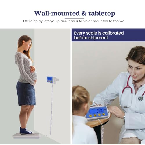 Seconda immagine heninhill Bilancia Pesapersone Digitale 200kg, Bilancia Medica ad Alta Precisione con Ampio Display, Bilancia Professionale per Clinica Palestra Ufficio Casa