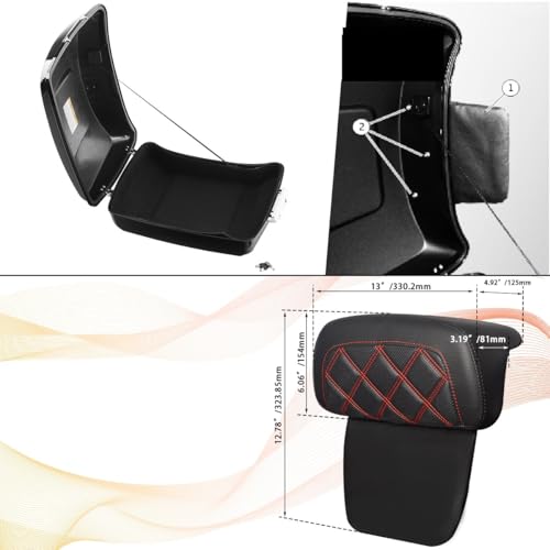 Coussin de dossier moto passager pour Tour Pack Chopped de Street Glide 2014-2025