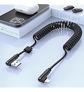 Câble De Charge En Spirale Phone Apple à Angle Droit à 90 Degrés [Certifié MFi Et Compatible Avec...