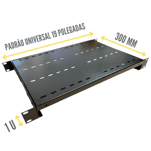 Bandeja Fixa 300MM Ventilada Rack Servidor Padrão 19 Preta
