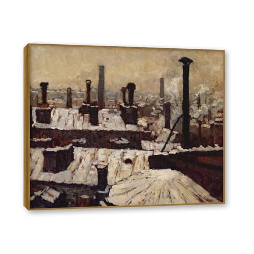 Reproductions Tableau sur Toile impressionniste avec cadre de finition teck