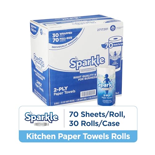 Georgia-Pacific Sparkle Professional Series 2-Ply Perforated Kitchen Paper Towel Rolls by GP PRO (Georgia-Pacific), 2717201, 70 Sheets Per Roll, 30 Rolls Per Case