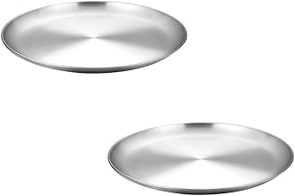 Hemoton 2 peças de forma de pizza de aço inoxidável para assar pizza, assadeira, assadeira, assadeira, assadeira, assadeira redonda para restaurantes e utensílios caseiros de pizza