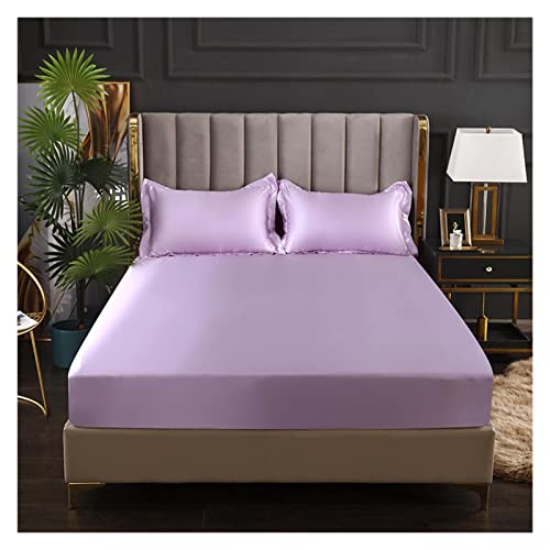 Sabanas Saten Funda de colchón 180x200 Sábanas inferiores de tamaño King for cama de hogar Sábanas de sabanas de tamaño individual con banda de goma (sin funda de almohada)(Xiangyuzi,180x200x25cm King