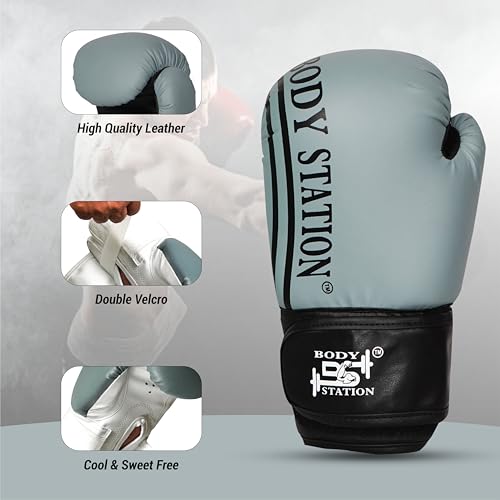 Image of Boxing Gloves - Faux Leather Training Gloves with Hook and Loop Velcro Closure for Long-Lasting Strength and Durability