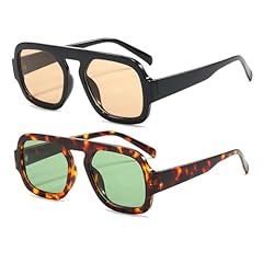 (2 Pack) Black/Light Brown+leopard/Green