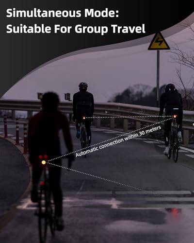 Image of ROCKBROS Smart Bike Tail Light Rear Bike Brake Light Bicycle Back Taillight | Bicycle Brake Sensing Light for e bike Road MTB, Bright Cycling Safety Red Flashlight, USB Rechargeable, Waterproof, 6 Modes