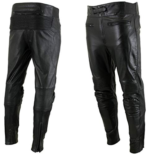 Milwaukee Leather LKM5713 Men's Premium Black Cowhide Leather Racing Pants w/CE Armor Knee Protection - 30 by Milwaukee Leather - Image 9