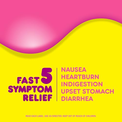 Image of Pepto Bismol Liquid, Upset Stomach Relief, Nausea Relief, Heartburn Relief, Indigestion Relief, Anti Diarrhea Medication for Adults - 5 Symptom Fast Relief, 2x12 oz (Packaging May Vary)