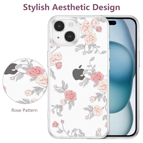 Coque iPhone 14 antichoc fine et robuste transparente motif fleurs