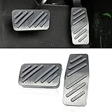 cueclue Pack-2 Car Anti-Slip Foot Pedal Pads, No Drill Aluminum Waterproof Brake Gas Pedal Pads, Decorative Foot Pedal Pads Kit for Chevrolet Blazer (Black)