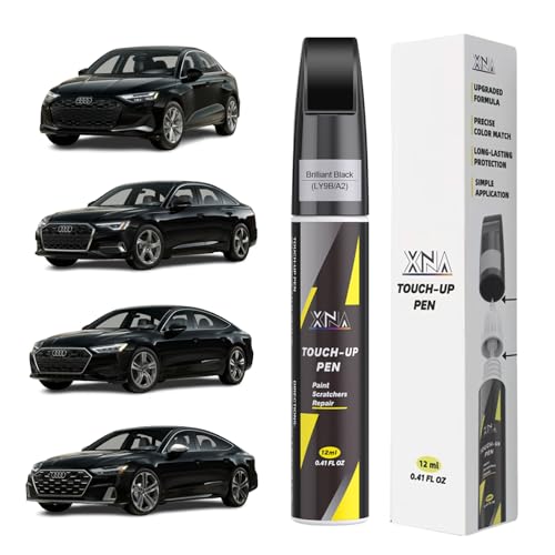 XNA Brilliant Black(LY9B/A2) for Audi Touch Up Paint, Car Scratch Remover for Nicks and Chips Repair, 2-In-1 Quick & Easy Fix Car Scratch Repair Kit with Exact Color-Matched