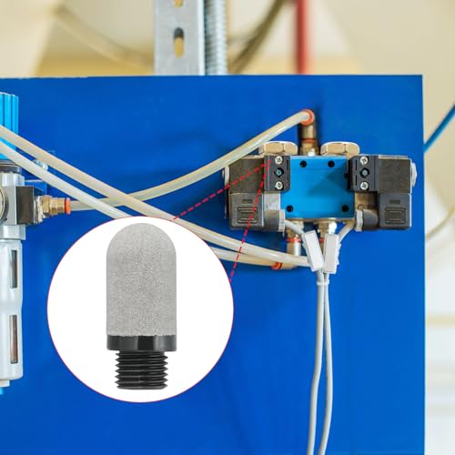 PATIKIL Kunststoff Pneumatischer Luftschalldämpfer G 1/4 2 Stück Luftleitung Kompressor Abgasfitting Magnetventil Schalldämpfer Baffle Pneumatische Schalldämpfer Für Zylinder Öltanks Grau
