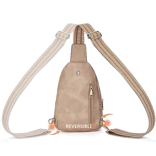 BOSTANTEN Small Sling Bag for Women Leather Crossbody Bags Fanny Pack Chest Bag for Travel, Light Brown by BOSTANTEN - Used condition - Image 4