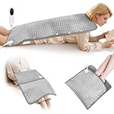 Scaldapiedi Elettrico 43 x 84cm con 10 Livelli di Calore e 3 Timer, Lavabile Riscaldamento Elettrico dei Piedi, Termoforo Elettrico per Piedi Schiena Addome e Corpo Intero, Spegnimento Automatico