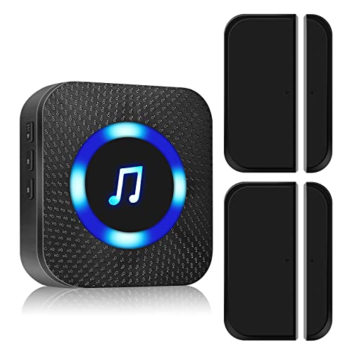 電池式ワイヤレスチャイム ドア開閉センサー 防犯センサー 玄関呼び鈴 無線 ドアベル (1受信機 2センサー)