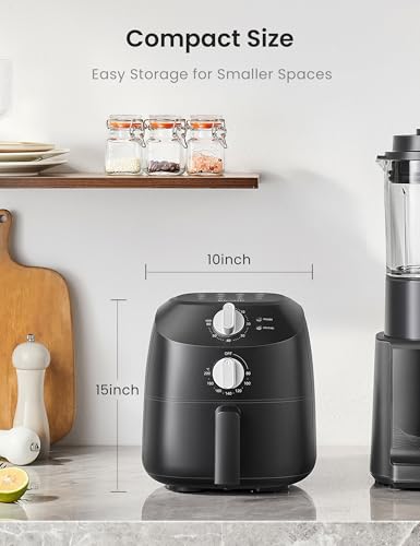 Image of COMFEE' Compact 2.1 Quart Air Fryer with 12 Presets Menu Options, Adjustable Timer & Temperature Control 180-400 degrees F, Dishwasher-Safe Nonstick Fry Basket