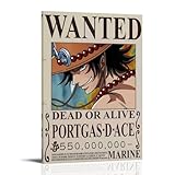 PBYOSCZYE Anime Role Portgas D.ace Wanted Bounty Arte de Pared Impresión de Imagen Moderna Decoración de Habitación Familiar 08 x 12 Pulgadas (20 x 30 cm)