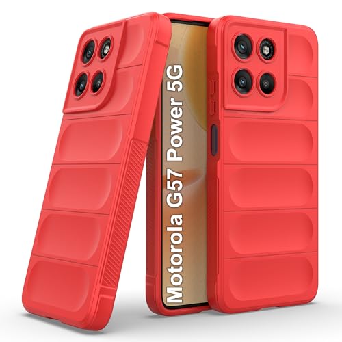 Image of amazon basics Back Case Cover for Motorola G57 Power 5G | Compatible for Motorola G57 Power 5G Back Cover | Liquid Silicon Magic Case with Camera Protection | Red