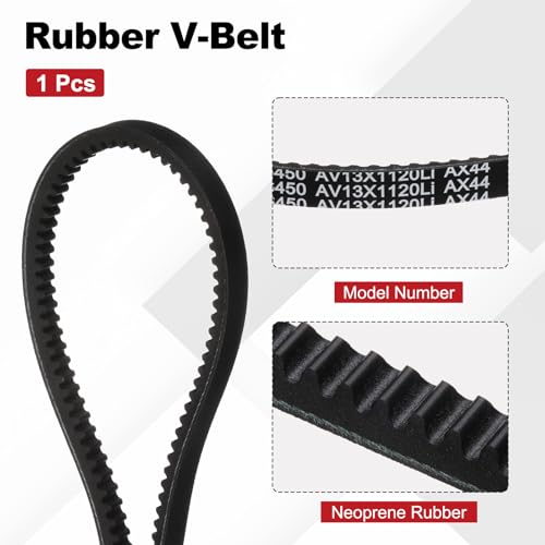 Image of AX44 Belt, Raw Edge Cogged Industrial Rubber EPDM V-Belt, Pack of 1