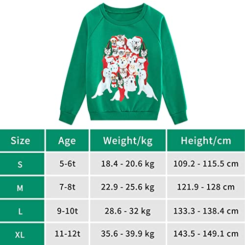 Moletom de Natal para meninas gola redonda engraçado pulôver manga longa suéter camisa para 5-12 ano