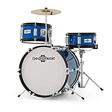 Perfect drum kit for younger beginners (ages 5-10) with stool Three-piece kit includes snare, bass drum, tom and crash cymbal Develop your rhythm and drum skills Get playing straight away - quick and easy to set up
