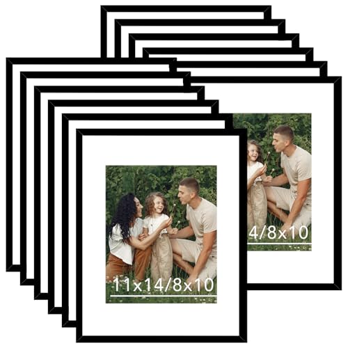 JCJMY 12 Packs 11x14 Picture Frames, Display 8x10 with Mat