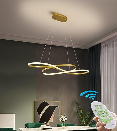 Lustre LED 75W doré suspension linéaire haut de gamme pour salle à manger épurée