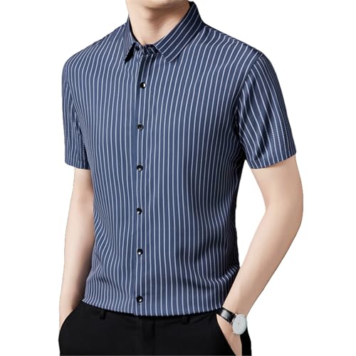 Chemise en soie glacée pour homme, coupe d'été stretch premium pour l'extérieur