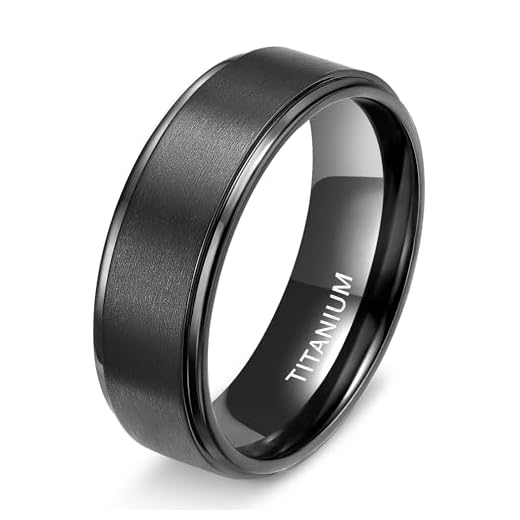 TIGRADE 4mm 6mm 8mm 10mm Black Titanium Rings Wedding Band Matte Comfort Fit for Men Women Size 3-15,Black 8MM, Size 11