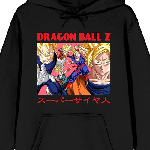 Bioworld Dragon Ball Z Super Saiyan Characters Adult Black Long Sleeve Hooded Sweatshirt2