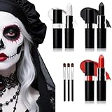 Halloween Gesicht Schminke Weiß Schwarz Rot Make up Stick, Schädel Gesicht Make up Kit, Gesichtsbemalung für Kinder Erwachsene, Face Paint Theaterschmink Set Vampir Zombie Braut Makeup SFX Schmink