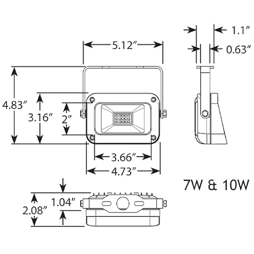Lumen Logic 12V 10W Bronze Integrated Led Flood Light (950 Lumens) With Yoke Mount #TOP4