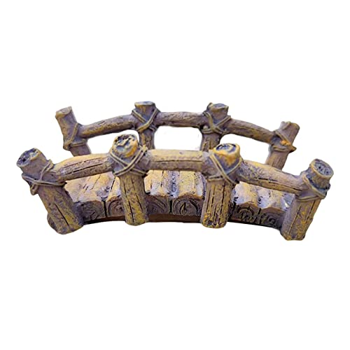 Small Bridge Miniature Garden Decoration Miniature Bridge with Side Rails for Aquarium Decor