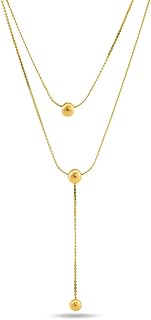 PALMONAS 18k Gold Plated Drop Bead Necklace for Women - Gift for Girls & Women | Waterproof & Anti-Tarnish Necklace Price In India