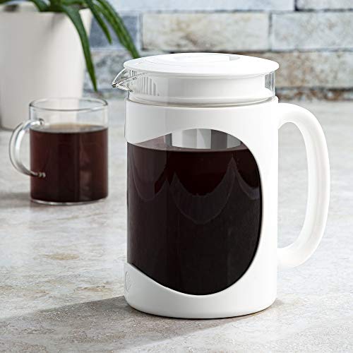 Primula Máquina de café gelado Burke Deluxe Cold Brew, alça confortável, jarra de vidro durável, fil