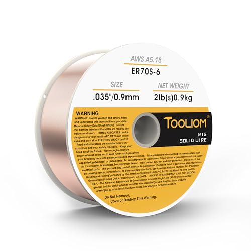 Image of TOOLIOM MIG Welding Wire ER70S-6 .035"(0.9 mm) 2LB Solid Carbon Steel Welding Wire High Feedability MIG Wire