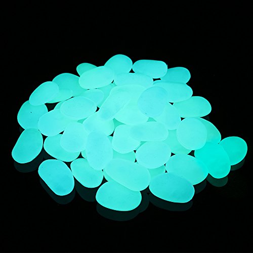 Image of Shiny Stone Glow in the Dark Pebbles, Blue Green, 3-4cm | 400g /14.1oz