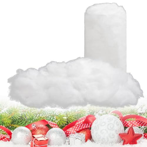 11.2 OZ Christmas Fake Snow Fluffy Cotton Decorations for Mantle Village
