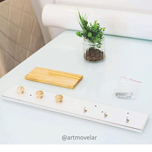 Cabideiro Porta Chaves Organizador e Decorativo MDF Branco