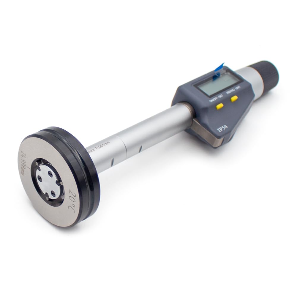 Toplionace Micrómetro Digital de Tres Puntos para Interiores, con Tres Garras, para Medir Orificios Internos, Calibre de Anillo Interior de Diámetro Exterior de Alta Precisión (16-20mm)