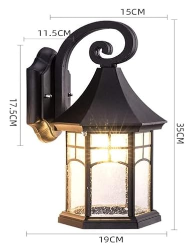 Applique murale extérieure style industriel noir mat pour jardin - 7
