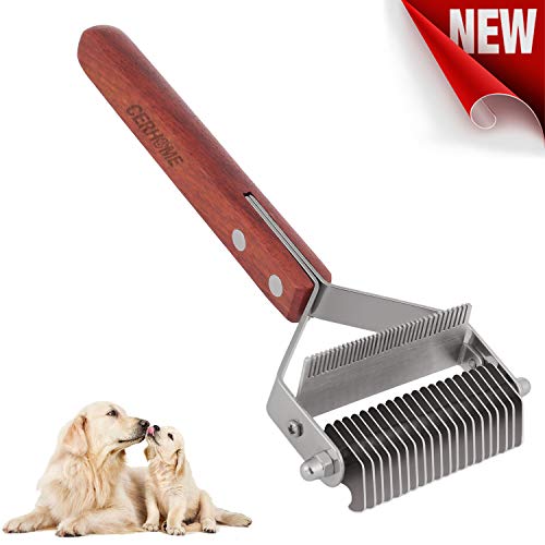 Dog Brush and Cat Brush  2 Sided Pet Grooming Tool for Deshedding, Mats & Tangles Removing  No More Nasty Shedding and Flying Hair (L)