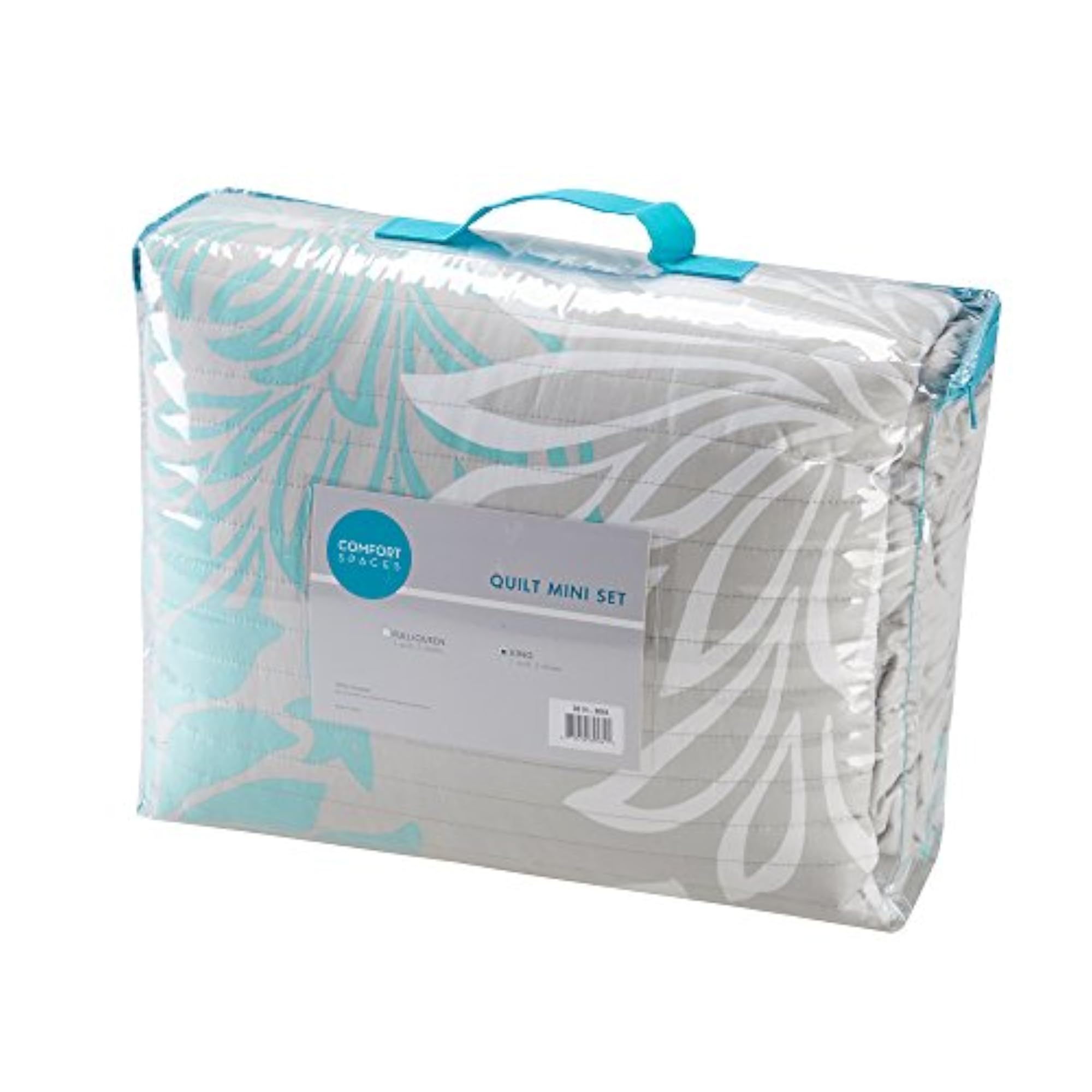 Enya Reversible Quilt Set, King/Cal King, 3 Piece, Aqua